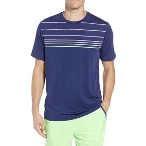 Vineyard Vines On The Go Men’s Navy Blue Striped Short Sleeve Activewear Tee M